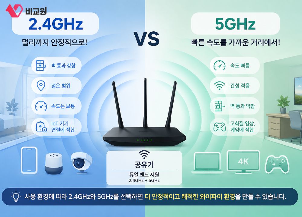�������� 2.4GHz�� 5GHz ���̸� ���ϴ� ������ �̹���